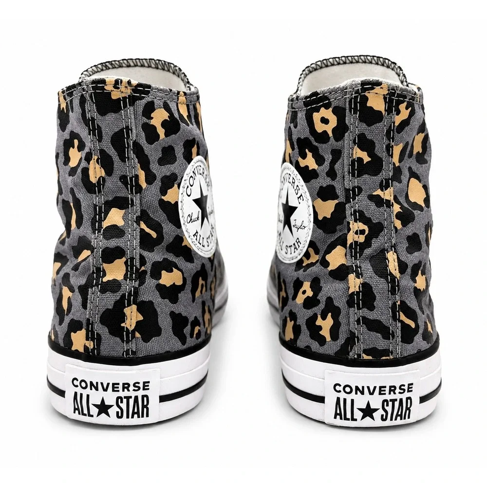 Converse Chuck Taylor All Star Womens 9.5 Leopard Animal Print High Tops 568200F